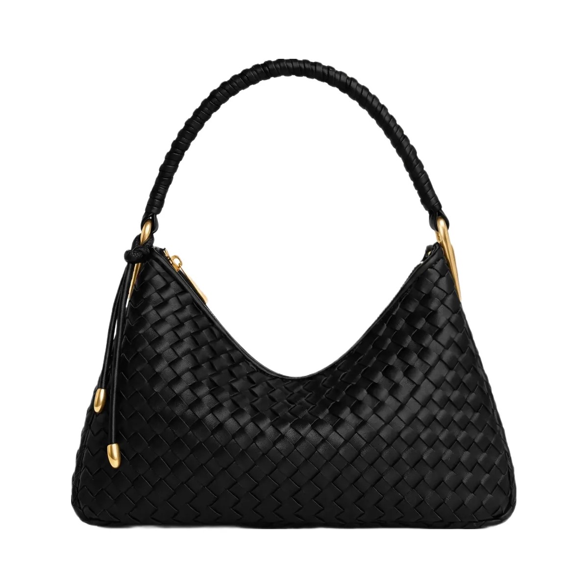 JW PEI Lorena Woven Shoulder Bag Black - HypeFly India View 1