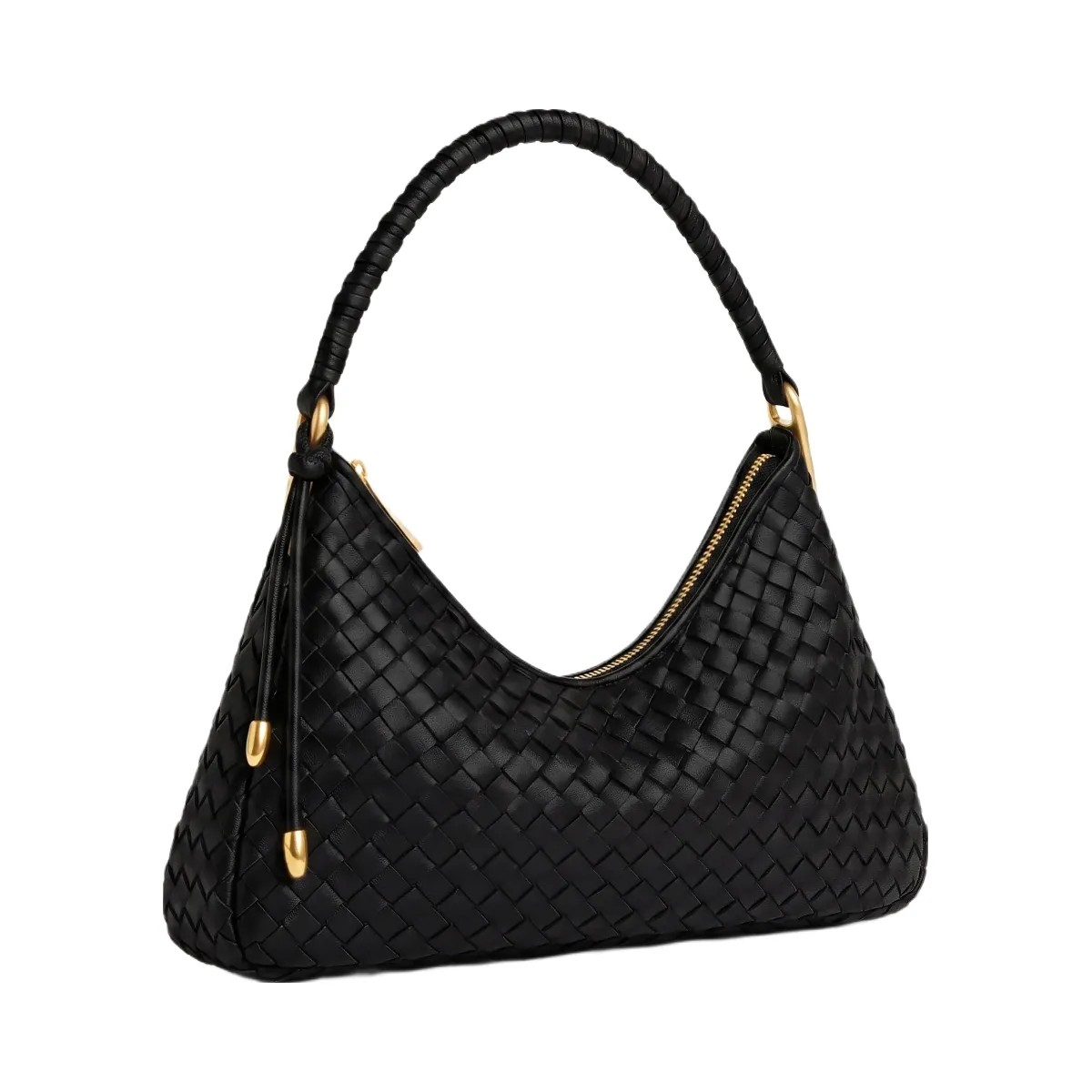 JW PEI Lorena Woven Shoulder Bag Black - HypeFly India View 2