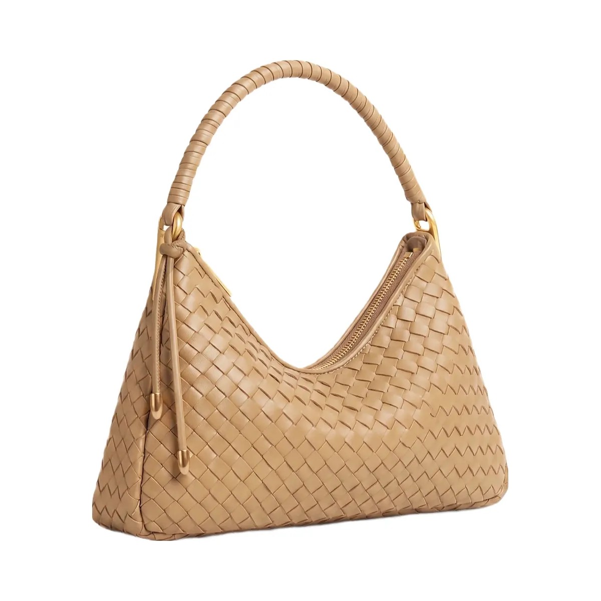 JW PEI Lorena Woven Shoulder Bag Camel - HypeFly India View 2