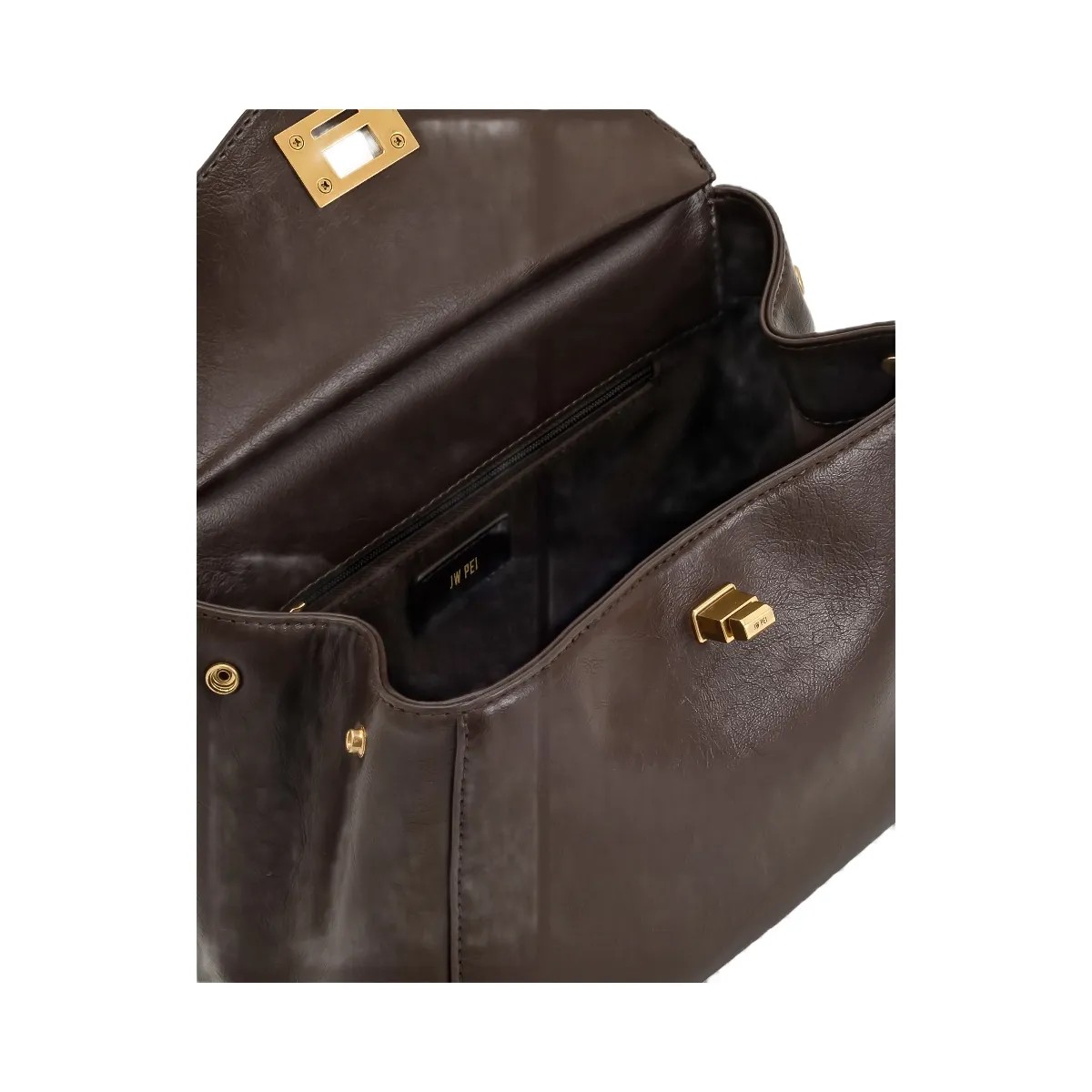 JW PEI Lucia Classic Top Handbag Dark Brown - HypeFly India View 5