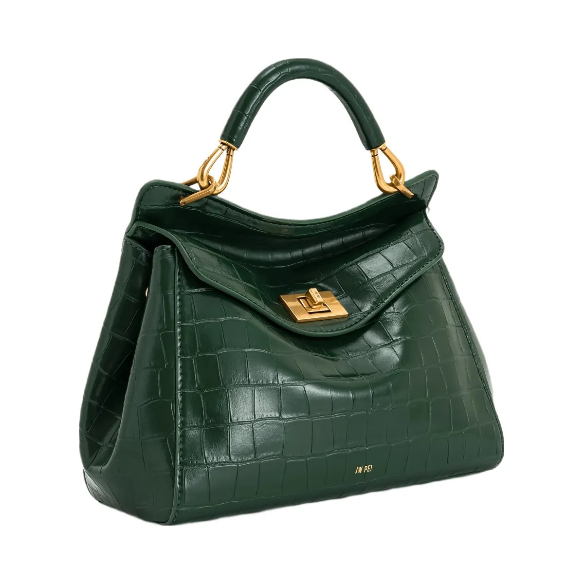 JW PEI Lucia Classic Top Handbag Green Croc - HypeFly India View 3