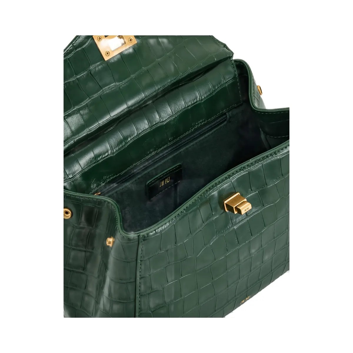 JW PEI Lucia Classic Top Handbag Green Croc - HypeFly India View 5