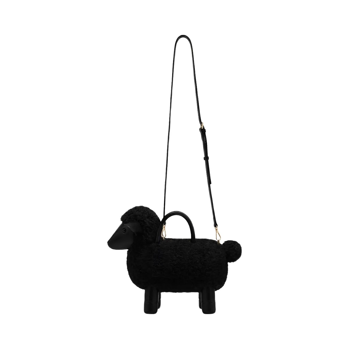 JW PEI Luna Sheep Top Handle Bag Black - HypeFly India View 2