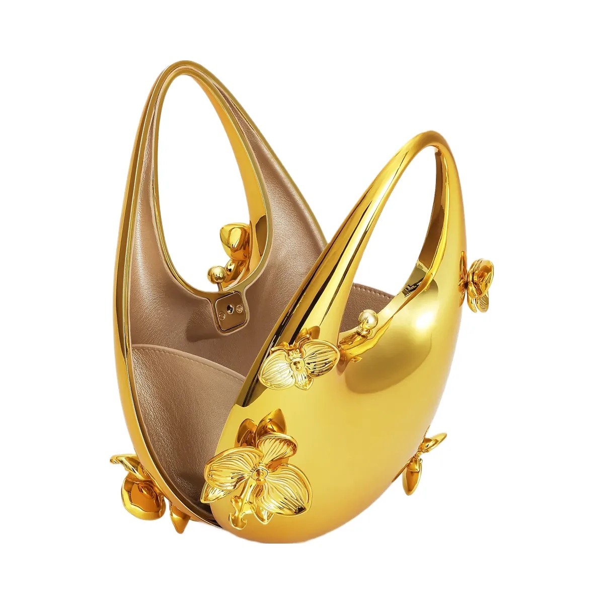 JW PEI Lydia Floral Embellished Handbag Gold - HypeFly India View 4