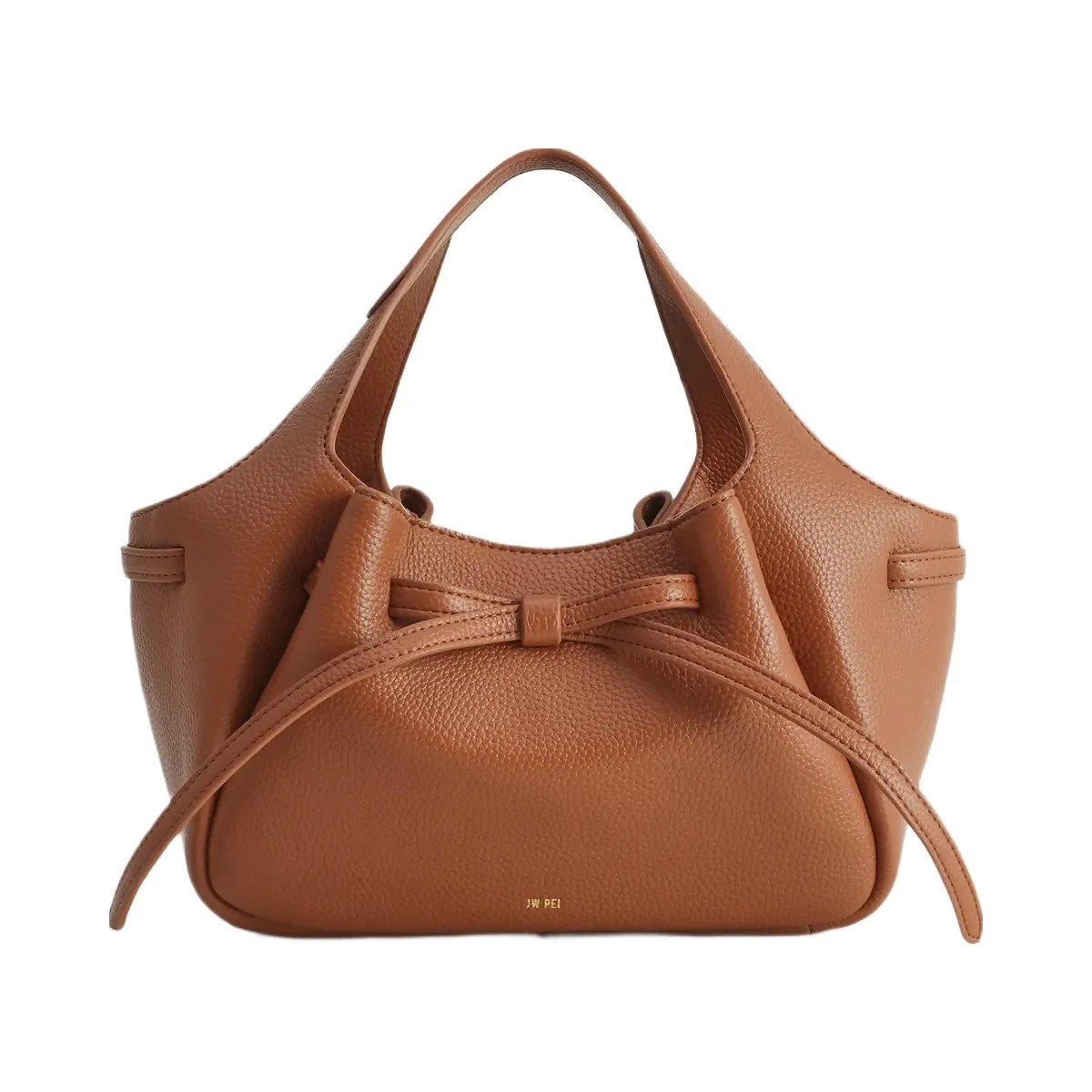 JW PEI Mabel Soft Bow Tote Bag Caramel Brown - HypeFly India View 1