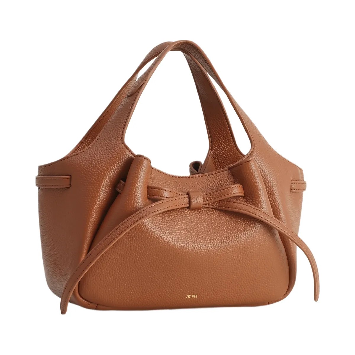 JW PEI Mabel Soft Bow Tote Bag Caramel Brown - HypeFly India View 2