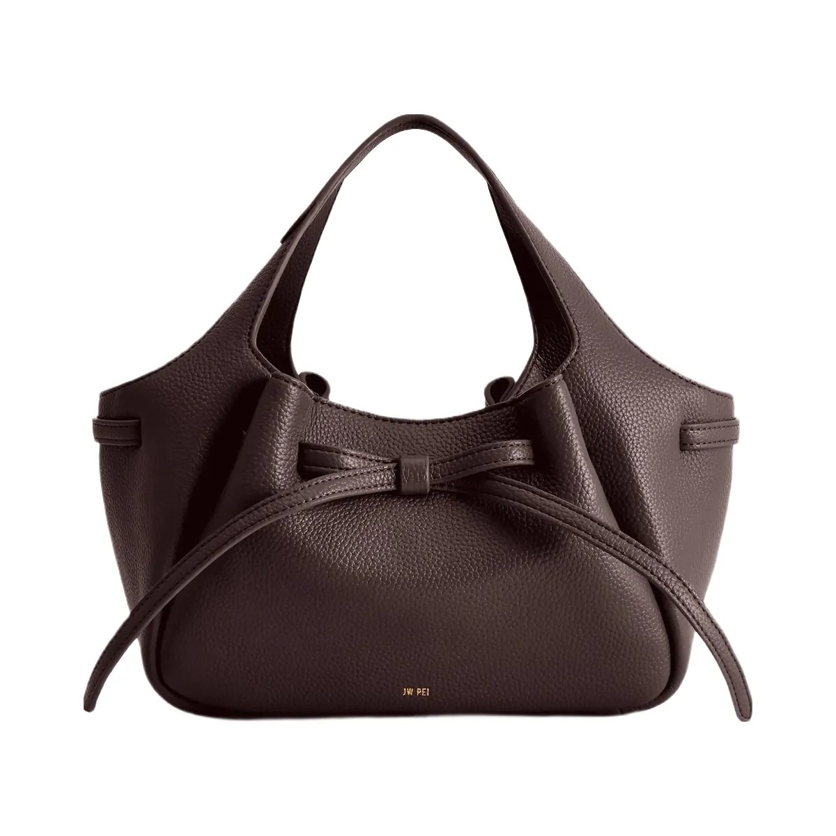 JW PEI Mabel Soft Bow Tote Bag Dark Brown - HypeFly India View 1