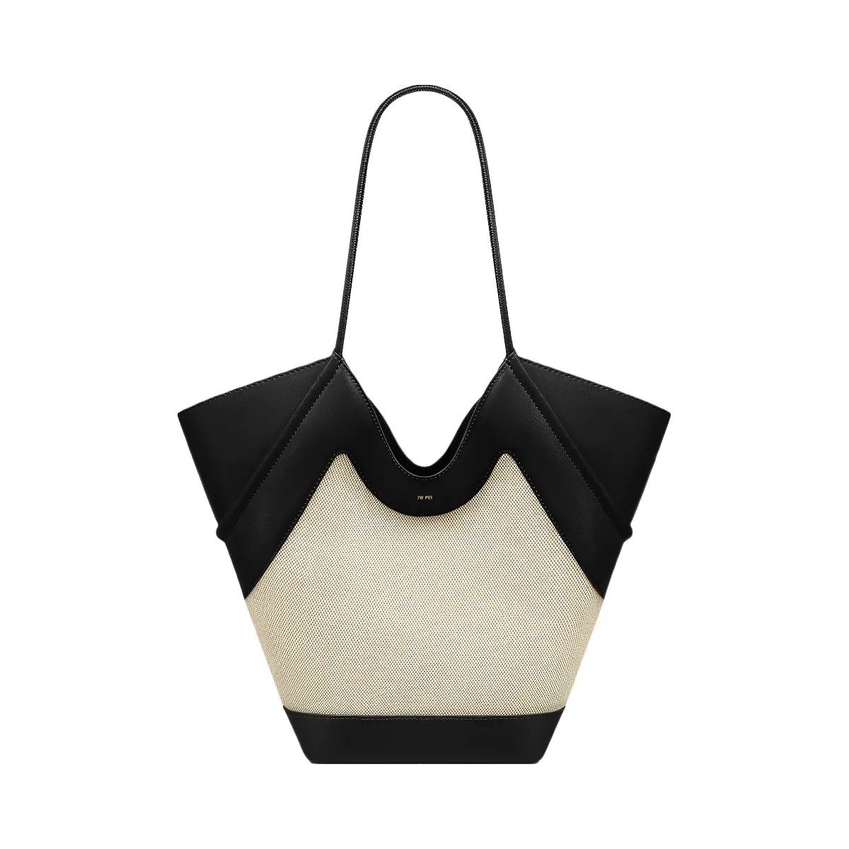 JW PEI Maribel Panel Tote Bag Black Canvas - HypeFly India View 1