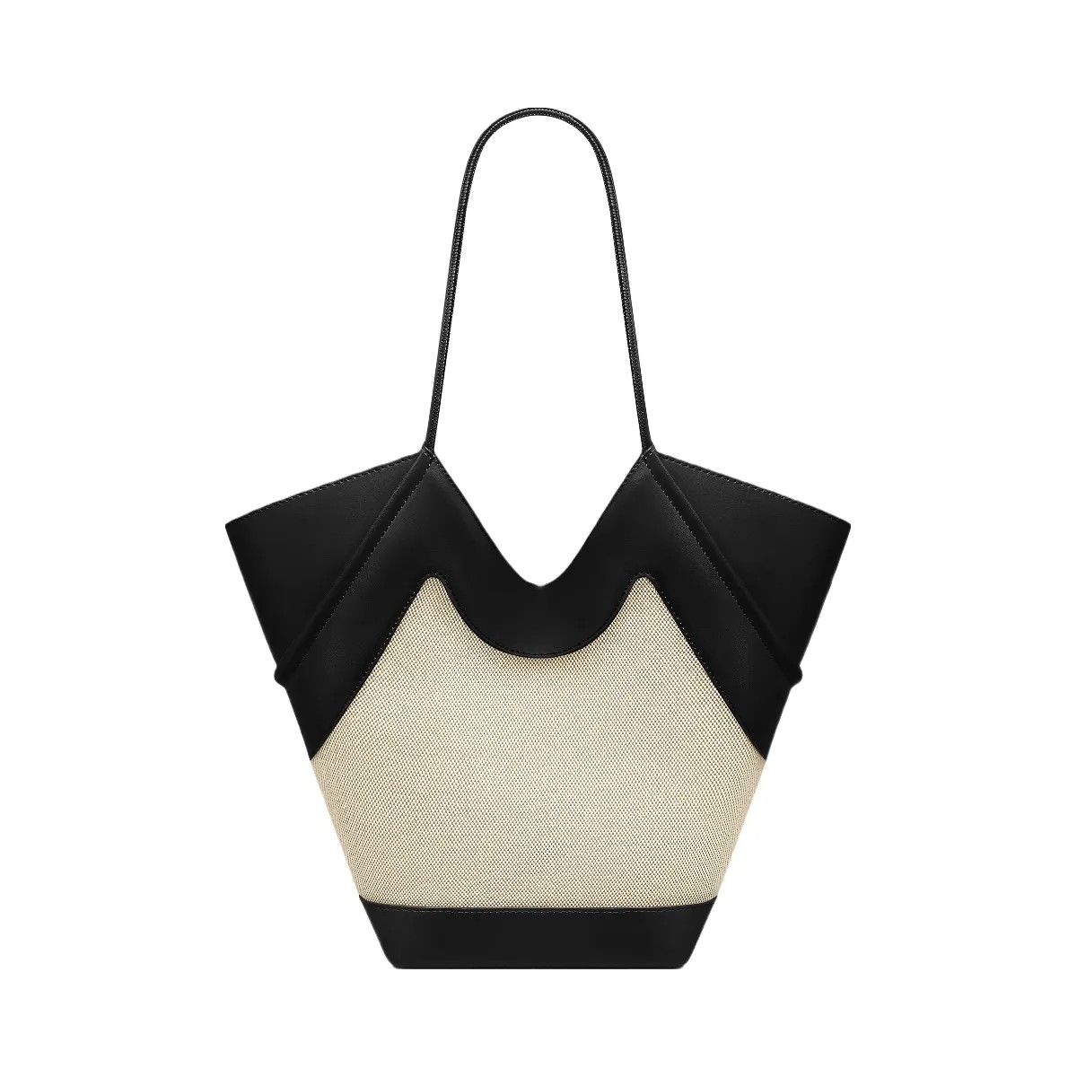 JW PEI Maribel Panel Tote Bag Black Canvas - HypeFly India View 5