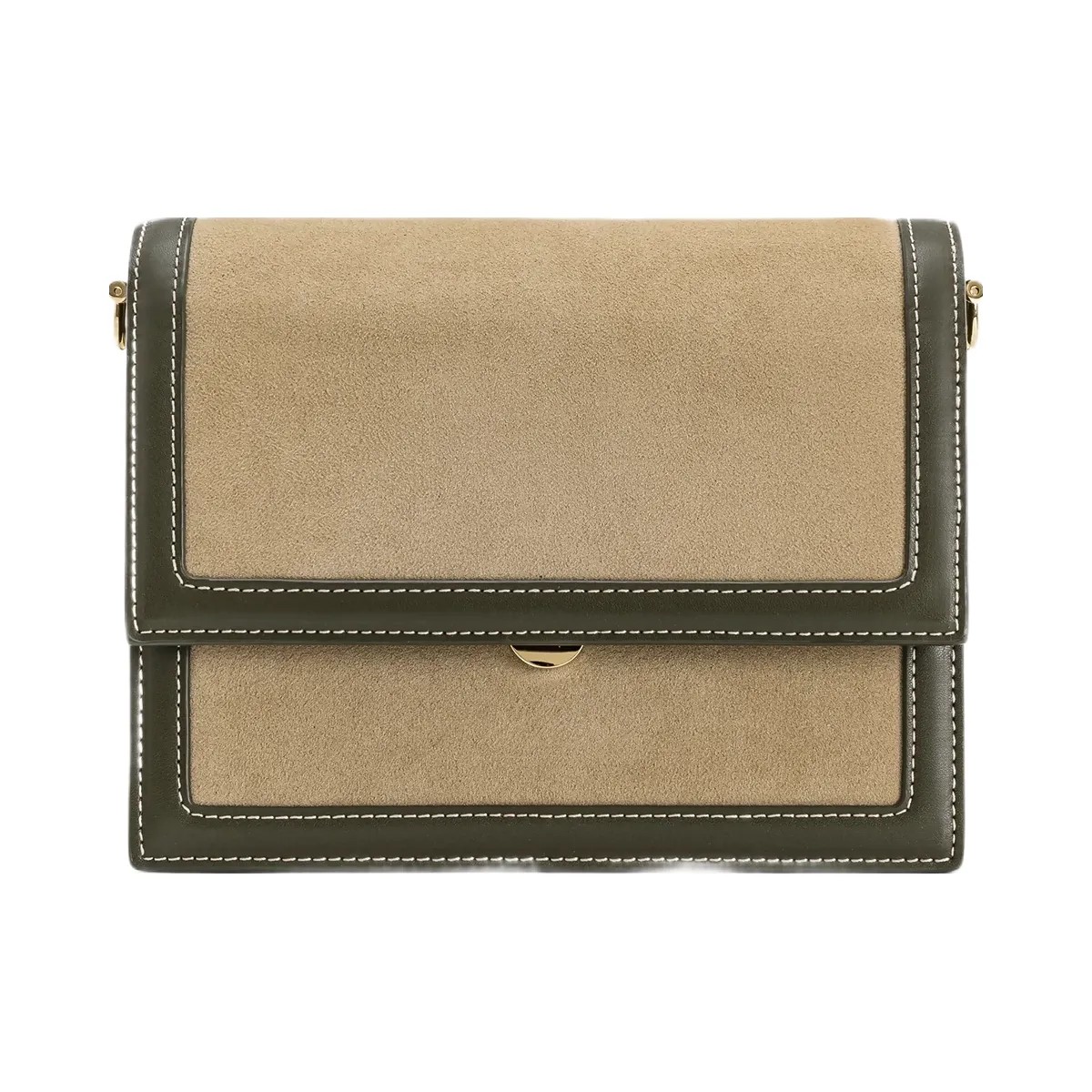 JW PEI Mini Flap Faux Suede Crossbody Green - HypeFly India View 2