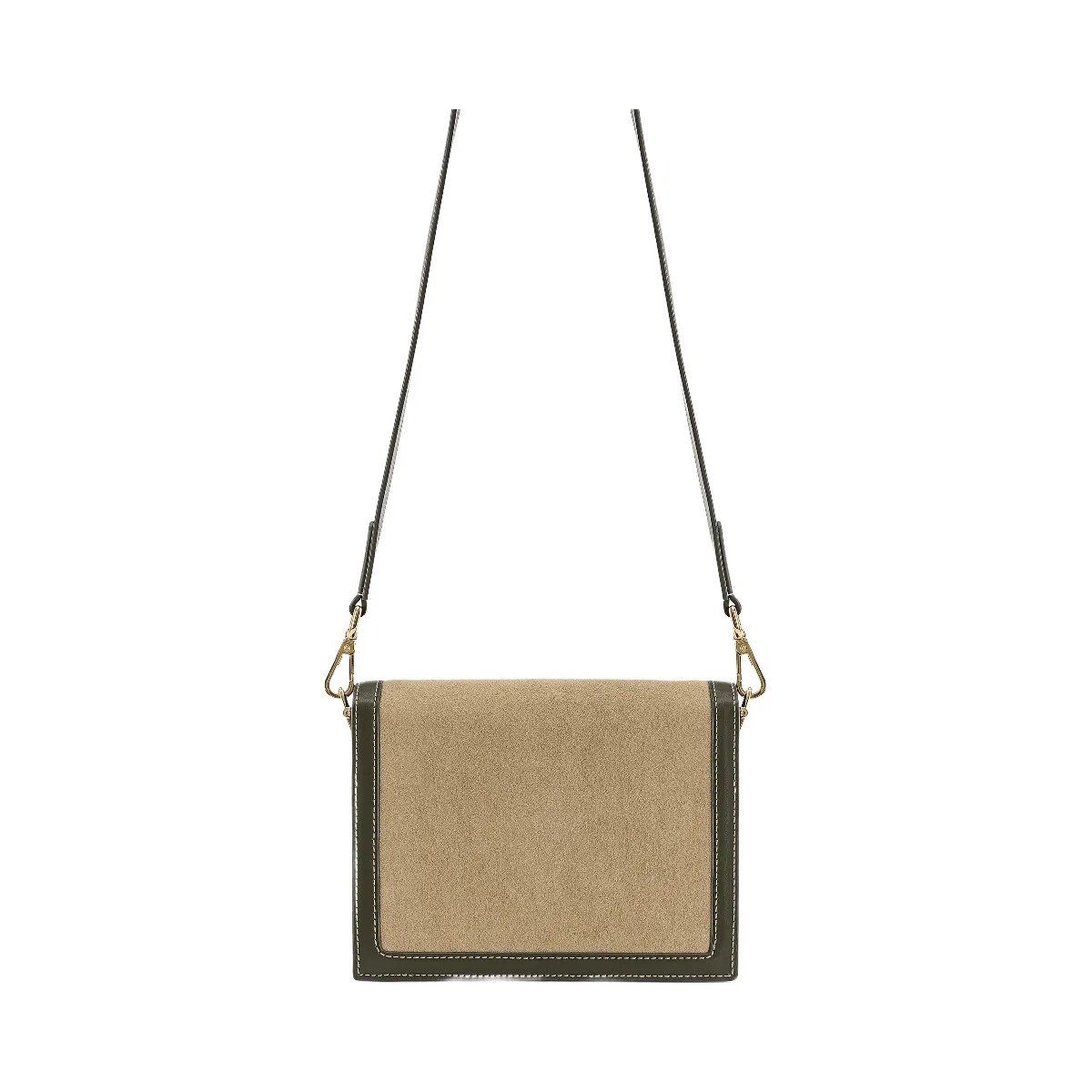 JW PEI Mini Flap Faux Suede Crossbody Green - HypeFly India View 3