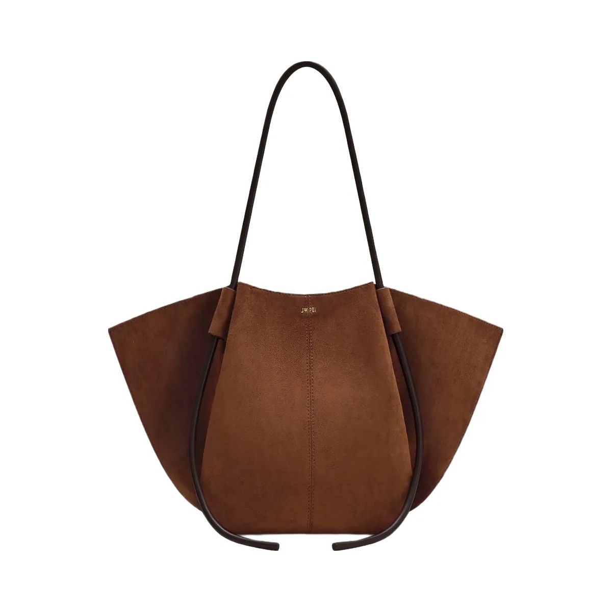 JW PEI Nala Faux Suede Wide Tote Bag Brown - HypeFly India View 1