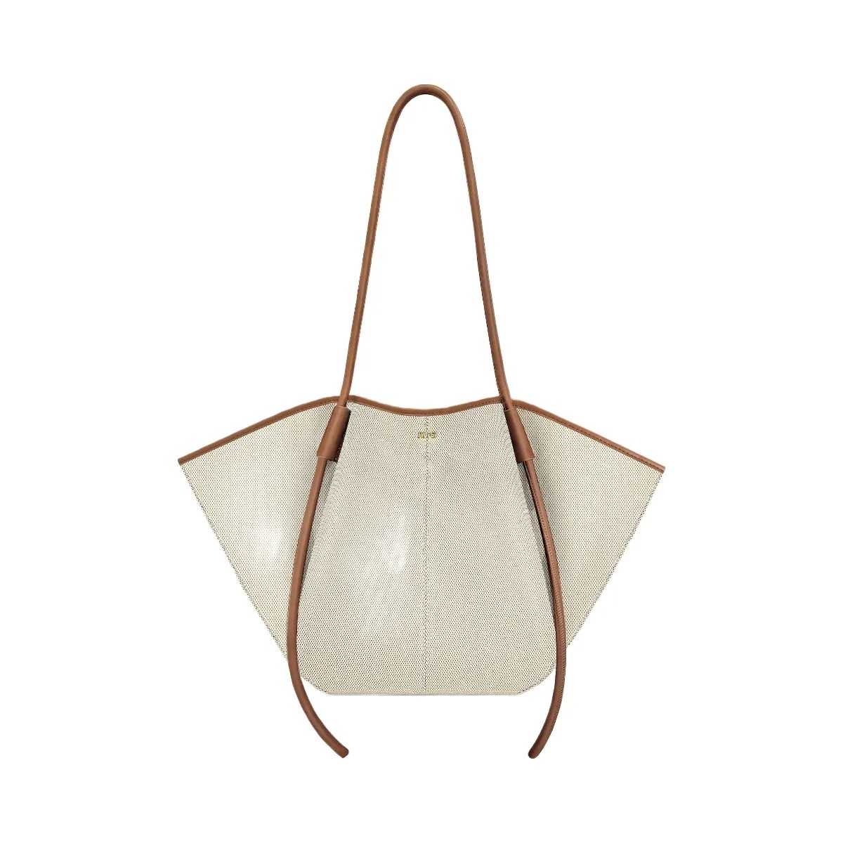 JW PEI Nala Wide Tote Bag Brown Canvas - HypeFly India View 1