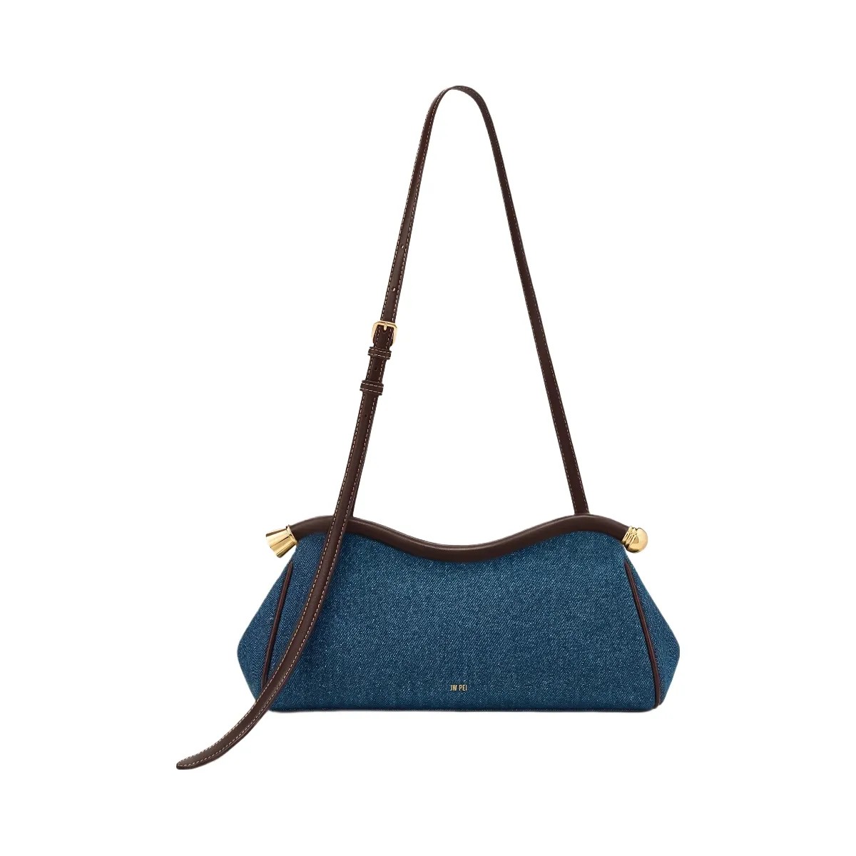 JW PEI Naomi Curved Shoulder Bag Blue Denim - HypeFly India View 1