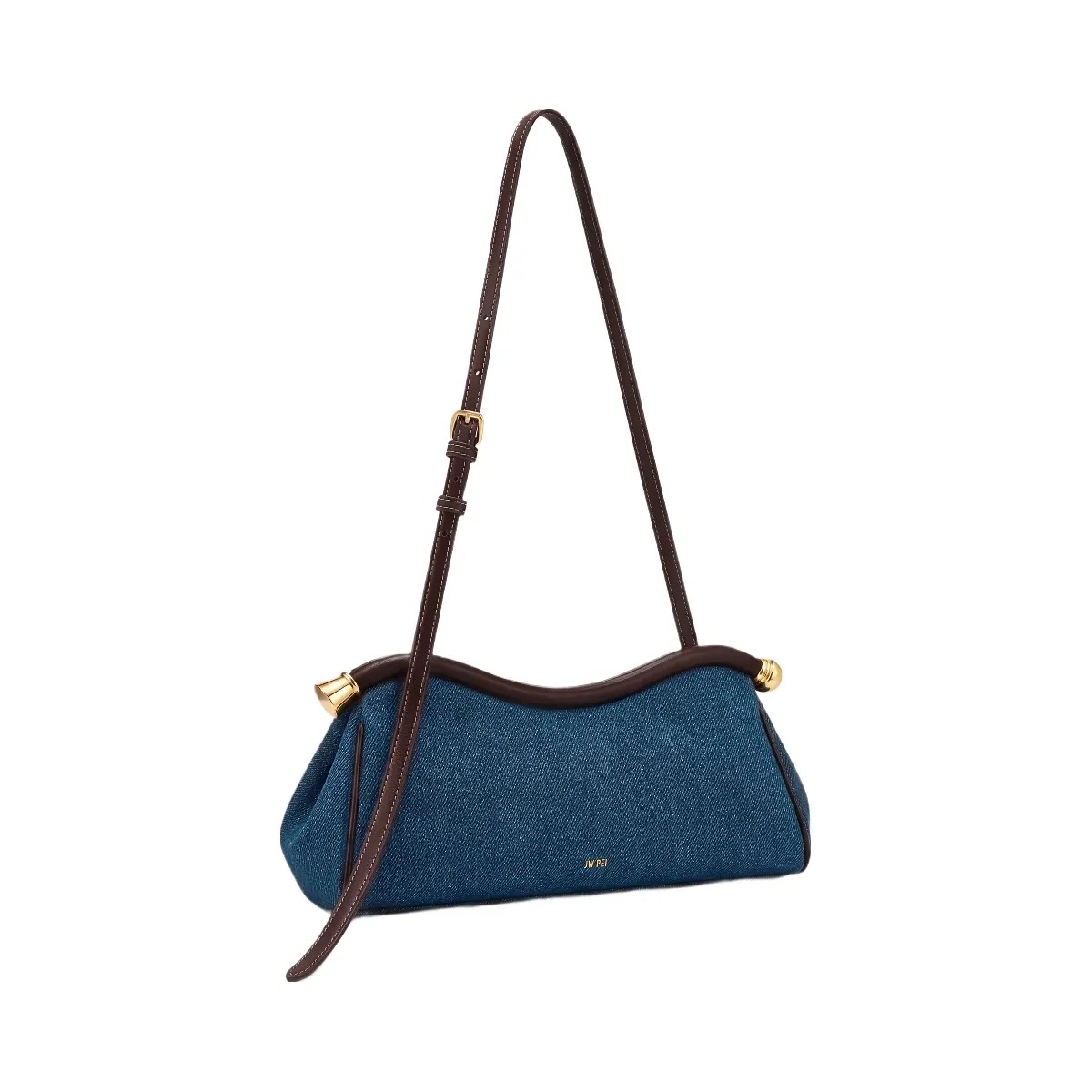 JW PEI Naomi Curved Shoulder Bag Blue Denim - HypeFly India View 2