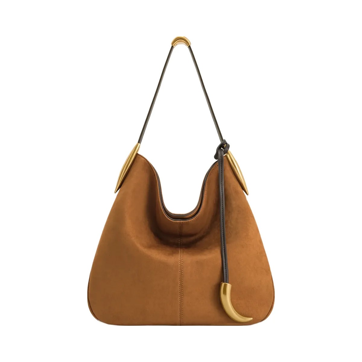 JW PEI Nina Metal Charm Hobo Bag Brown - HypeFly India View 1