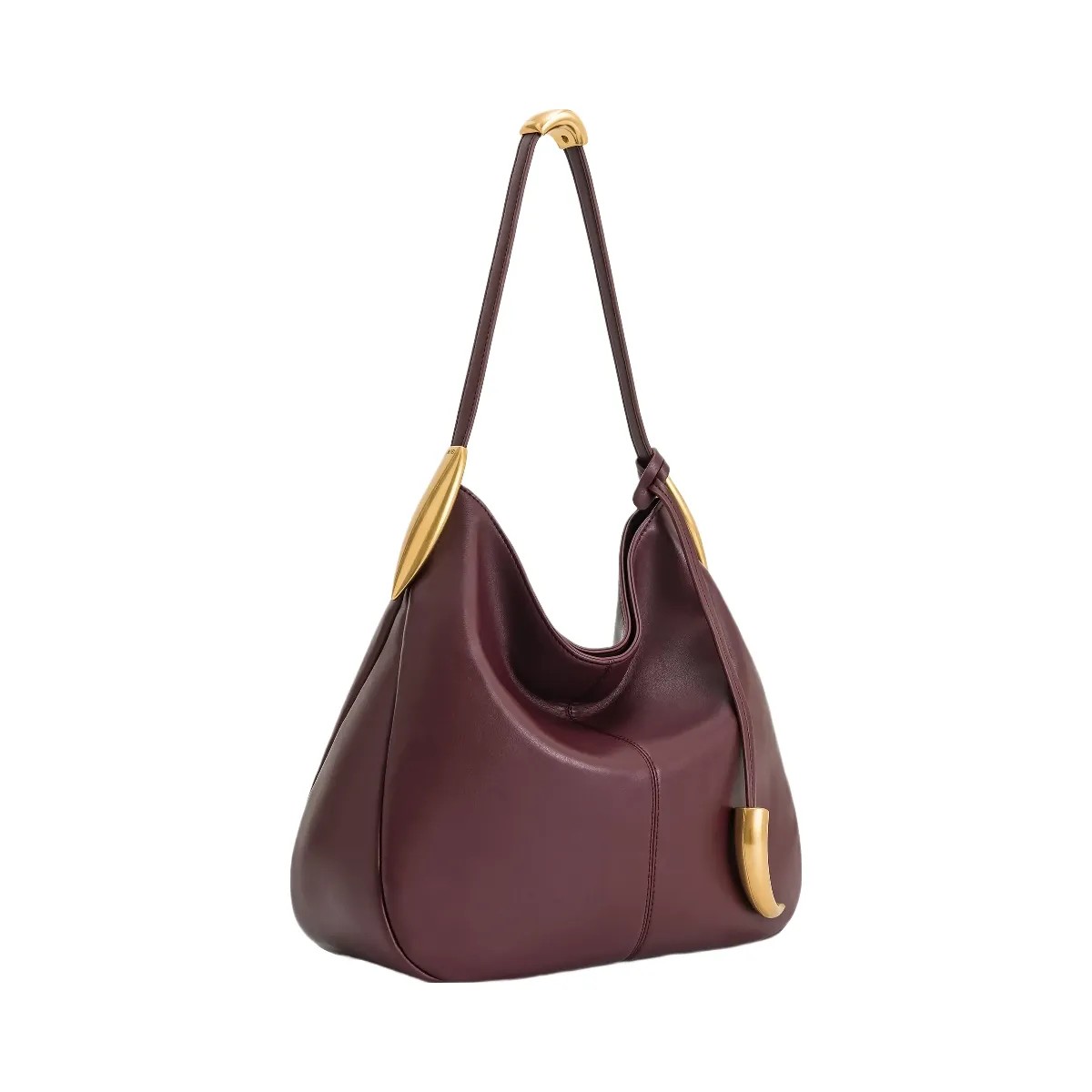 JW PEI Nina Metal Charm Hobo Bag Burgundy - HypeFly India View 3