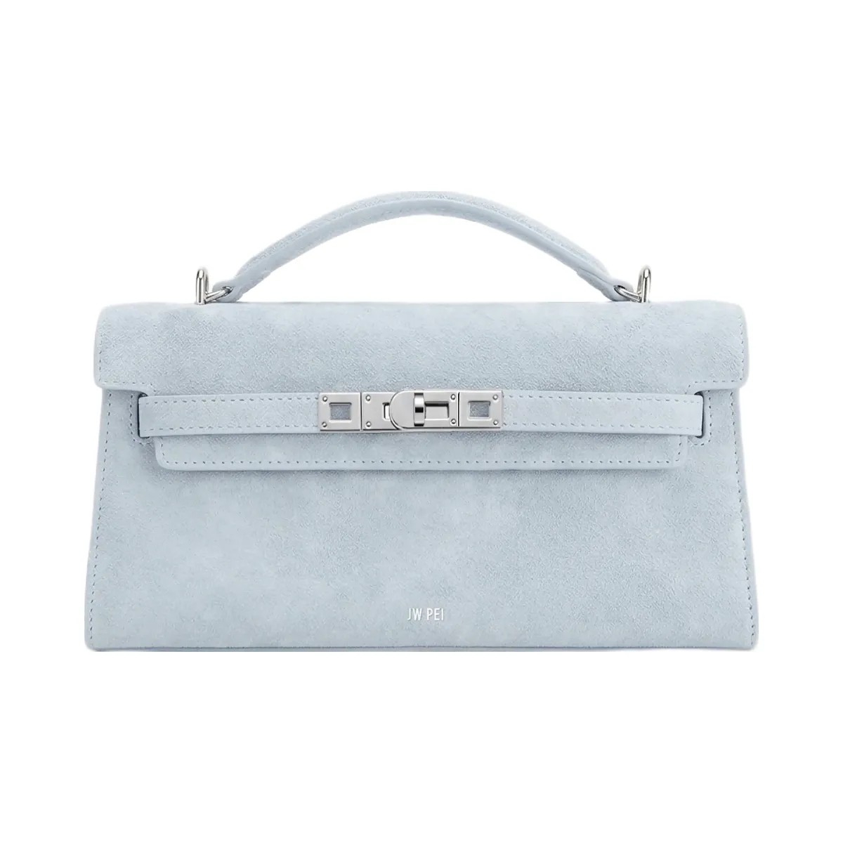 JW PEI Noor Faux Suede Top Handle Bag Blue - HypeFly India View 1
