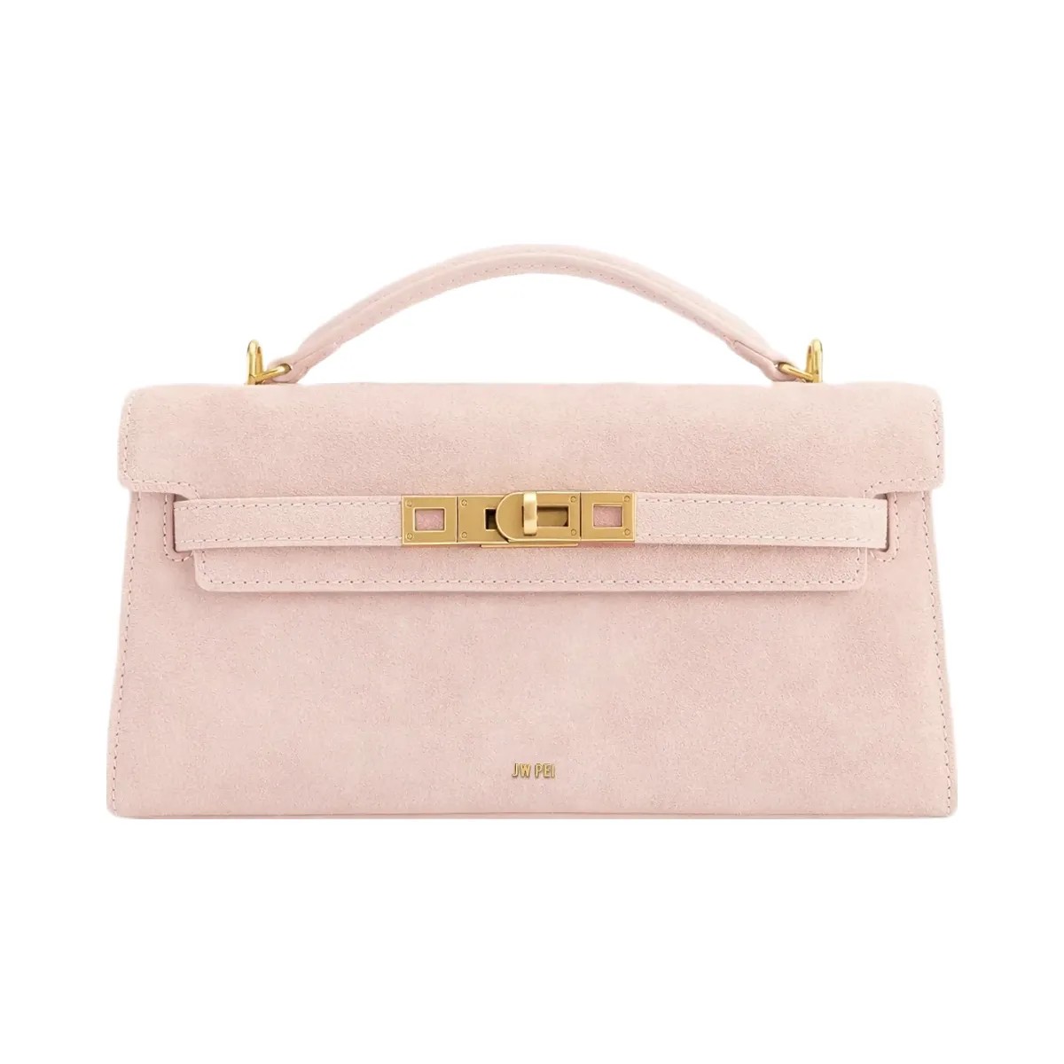 JW PEI Noor Faux Suede Top Handle Bag Pink - HypeFly India View 1