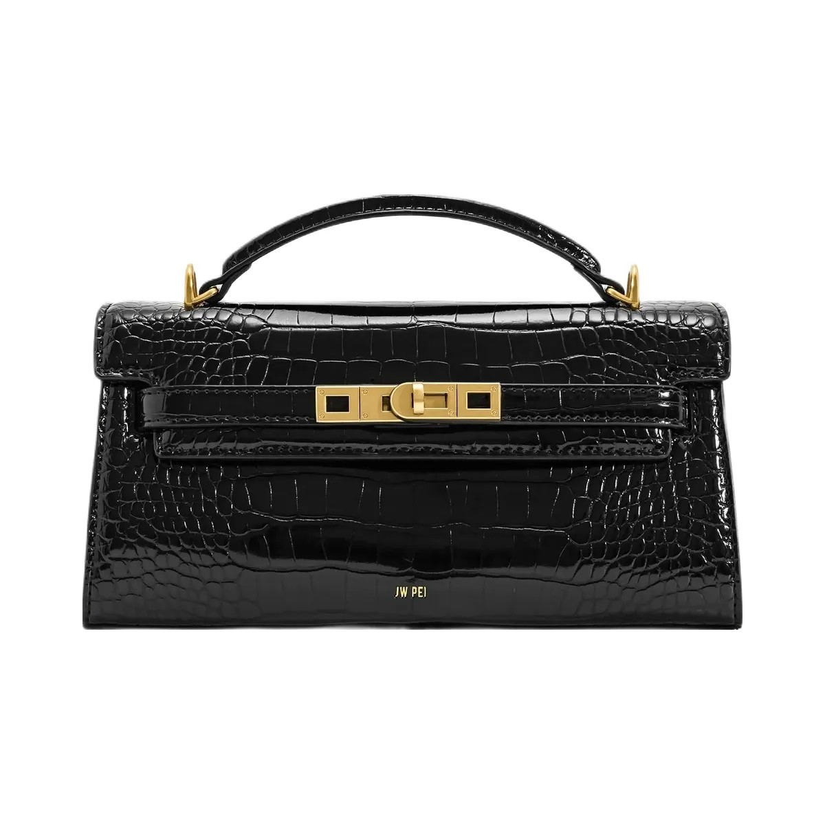 JW PEI Noor Top Handle Bag Black Croc - HypeFly India View 1