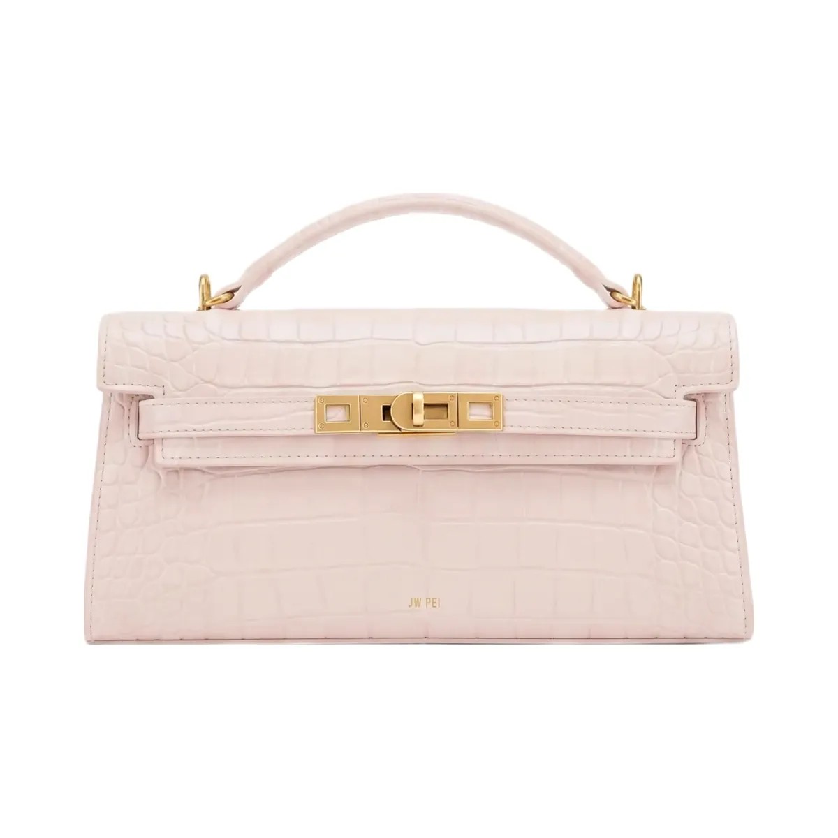 JW PEI Noor Top Handle Bag Pink Croc - HypeFly India View 1