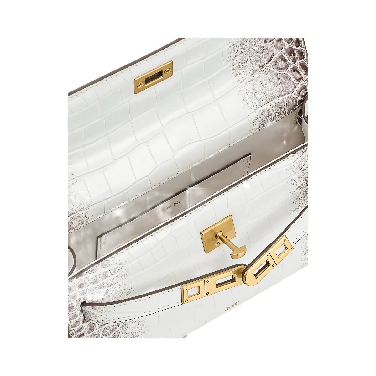 JW PEI Noor Top Handle Bag White Croc - HypeFly India View 4