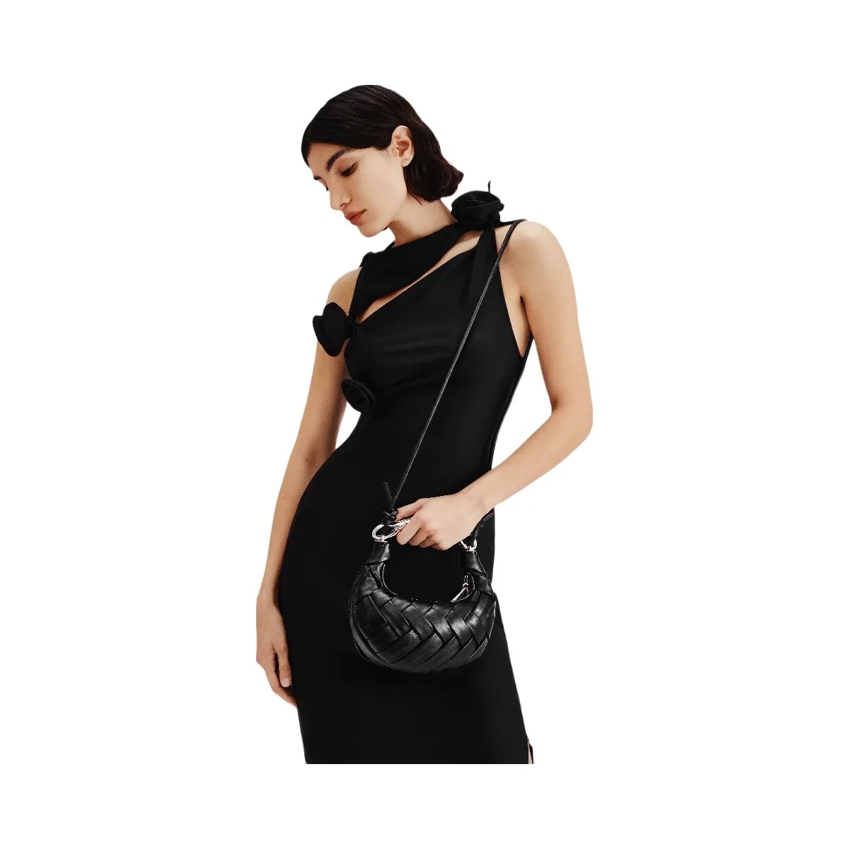 JW PEI Orla Weave Handbag Black - HypeFly India View 6