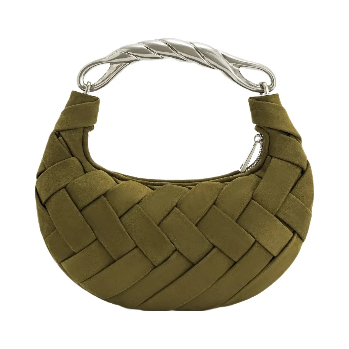 JW PEI Orla Weave Handbag Dark Olive - HypeFly India View 1