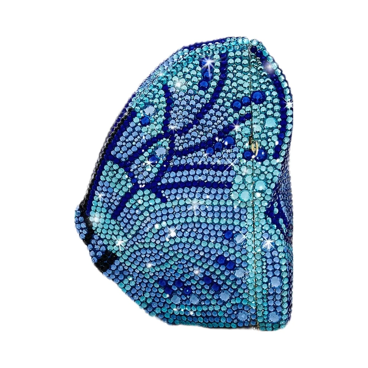 JW PEI Paisley Crystal Butterfly Clutch Blue - HypeFly India View 2