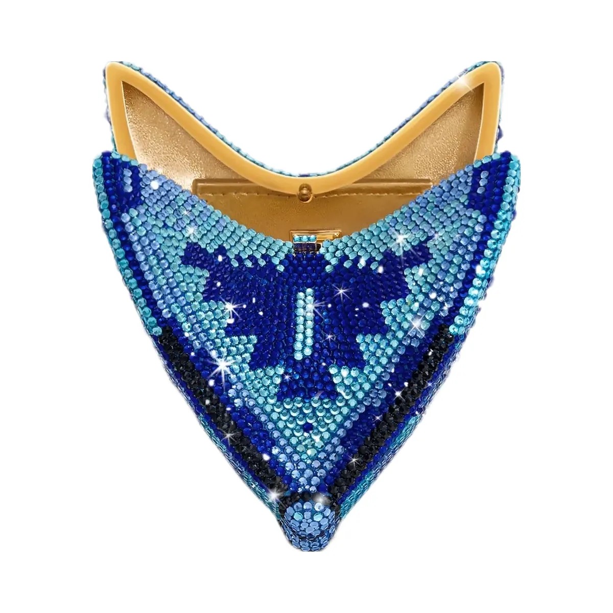 JW PEI Paisley Crystal Butterfly Clutch Blue - HypeFly India View 4