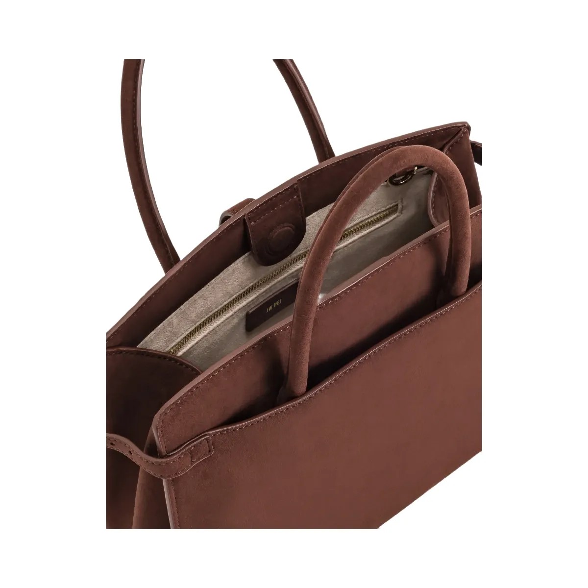 JW PEI Saige Faux Suede Tote Bag Brown - HypeFly India View 4