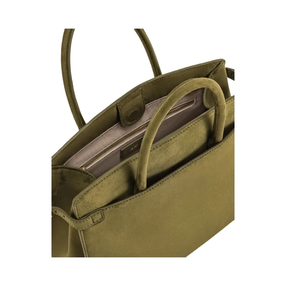 JW PEI Saige Faux Suede Tote Bag Olive Green - HypeFly India View 4