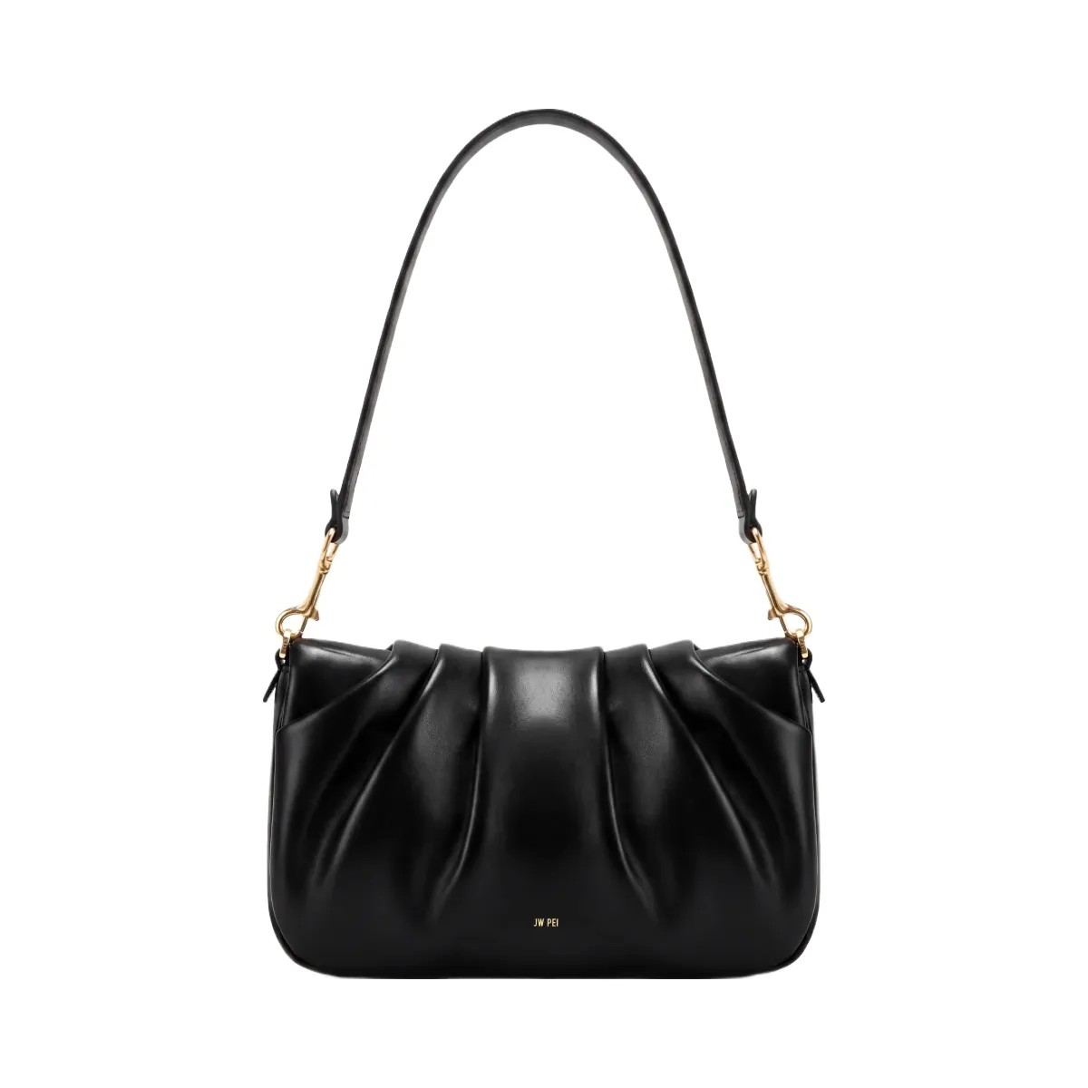 JW PEI Sofia Ruched Shoulder Bag Black - HypeFly India View 3