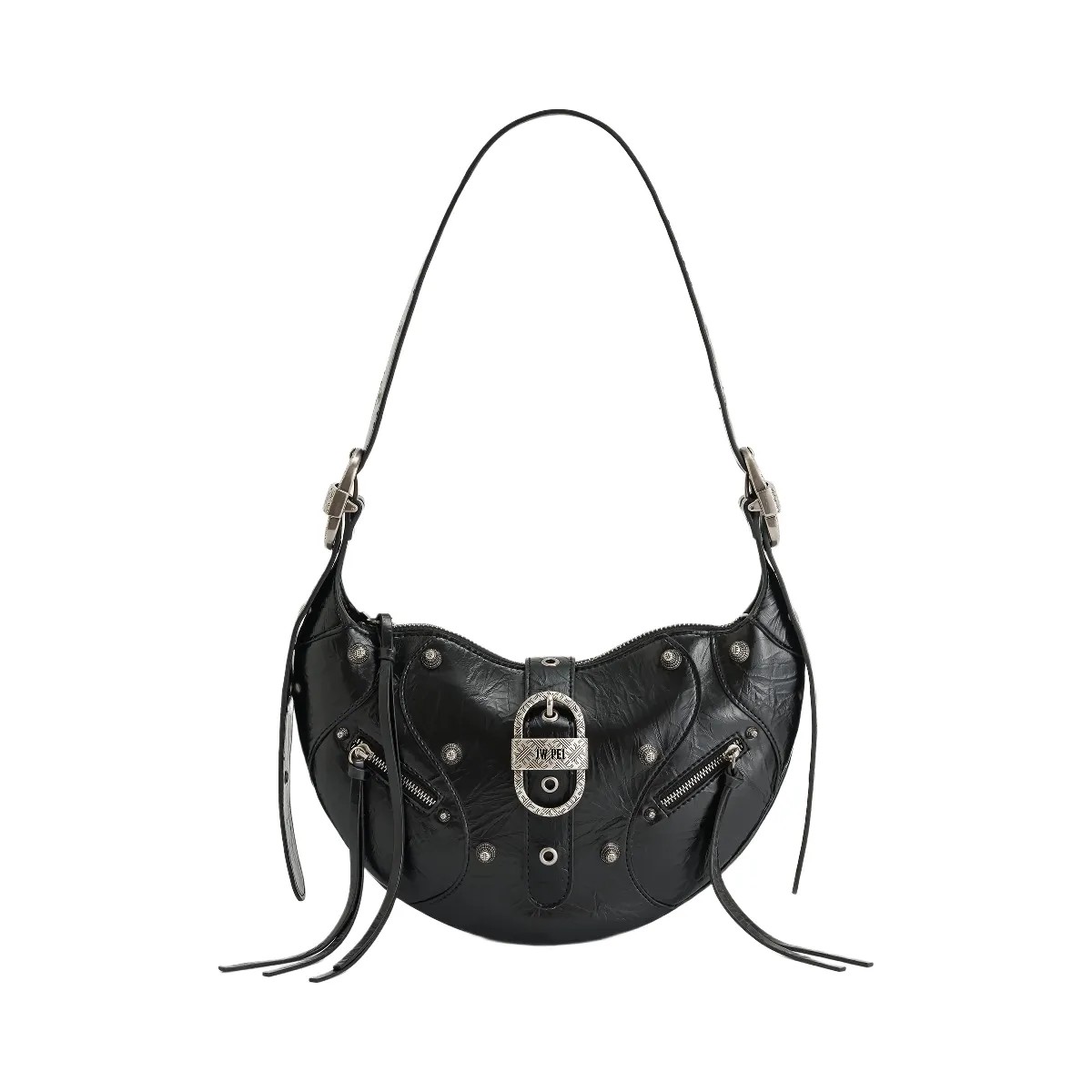 JW PEI Tessa Crushed Shoulder Bag Black - HypeFly India View 1