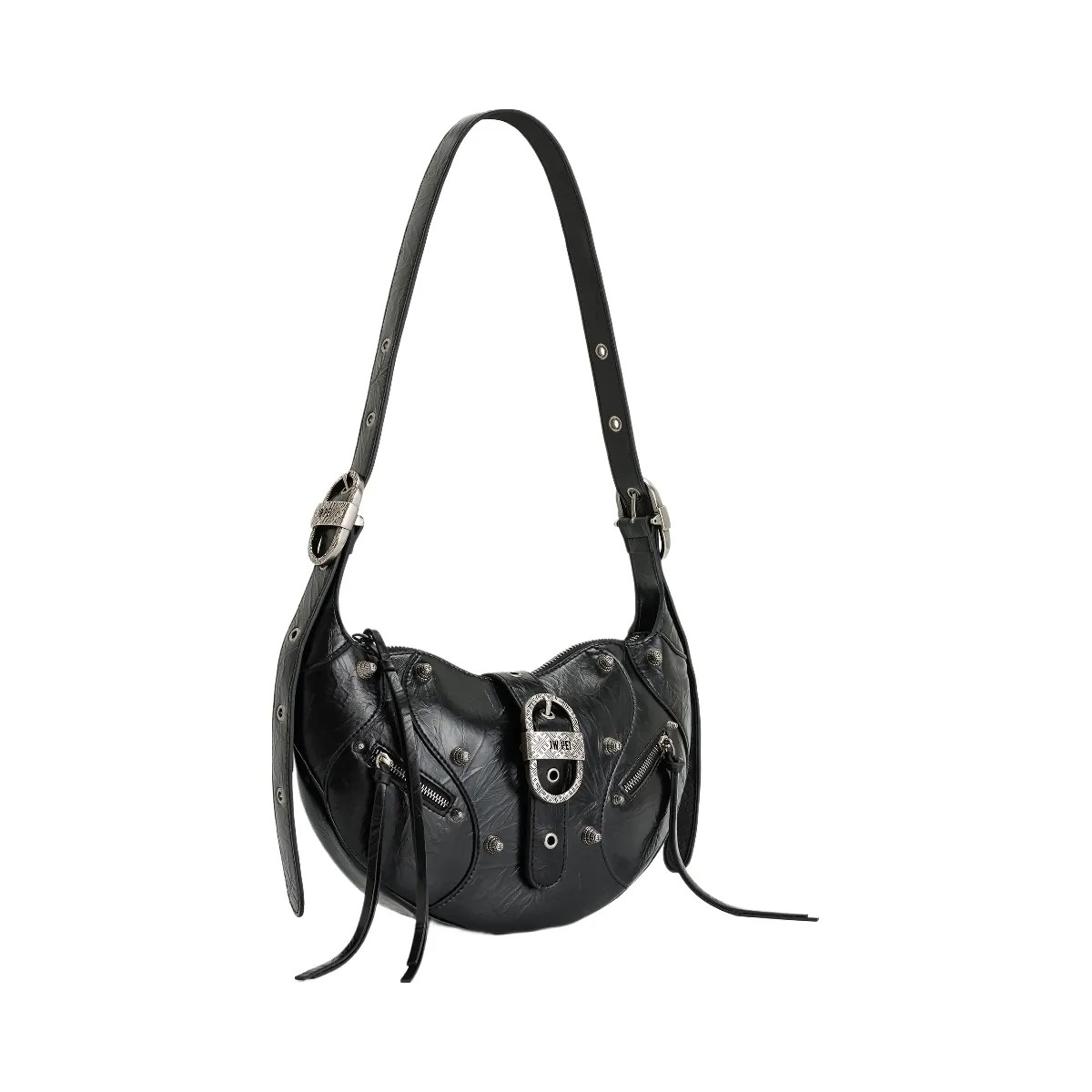JW PEI Tessa Crushed Shoulder Bag Black - HypeFly India View 3