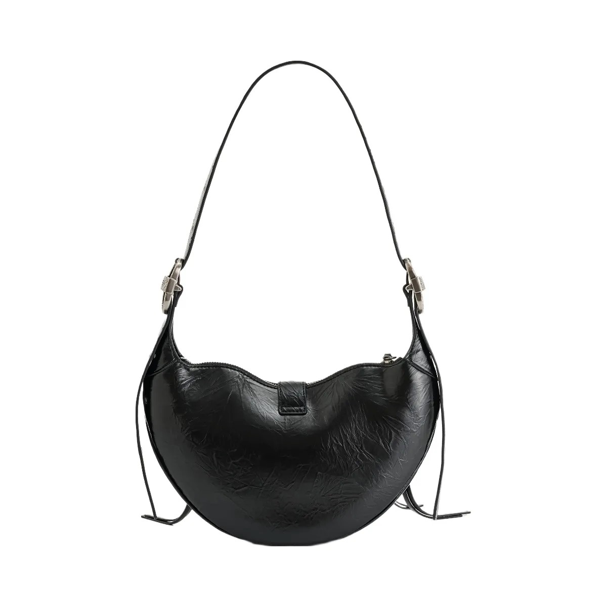 JW PEI Tessa Crushed Shoulder Bag Black - HypeFly India View 4
