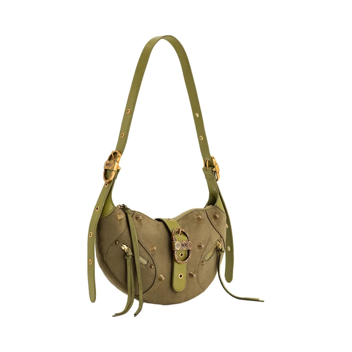 JW PEI Tessa Suede Shoulder Bag Dark Olive - HypeFly India View 3