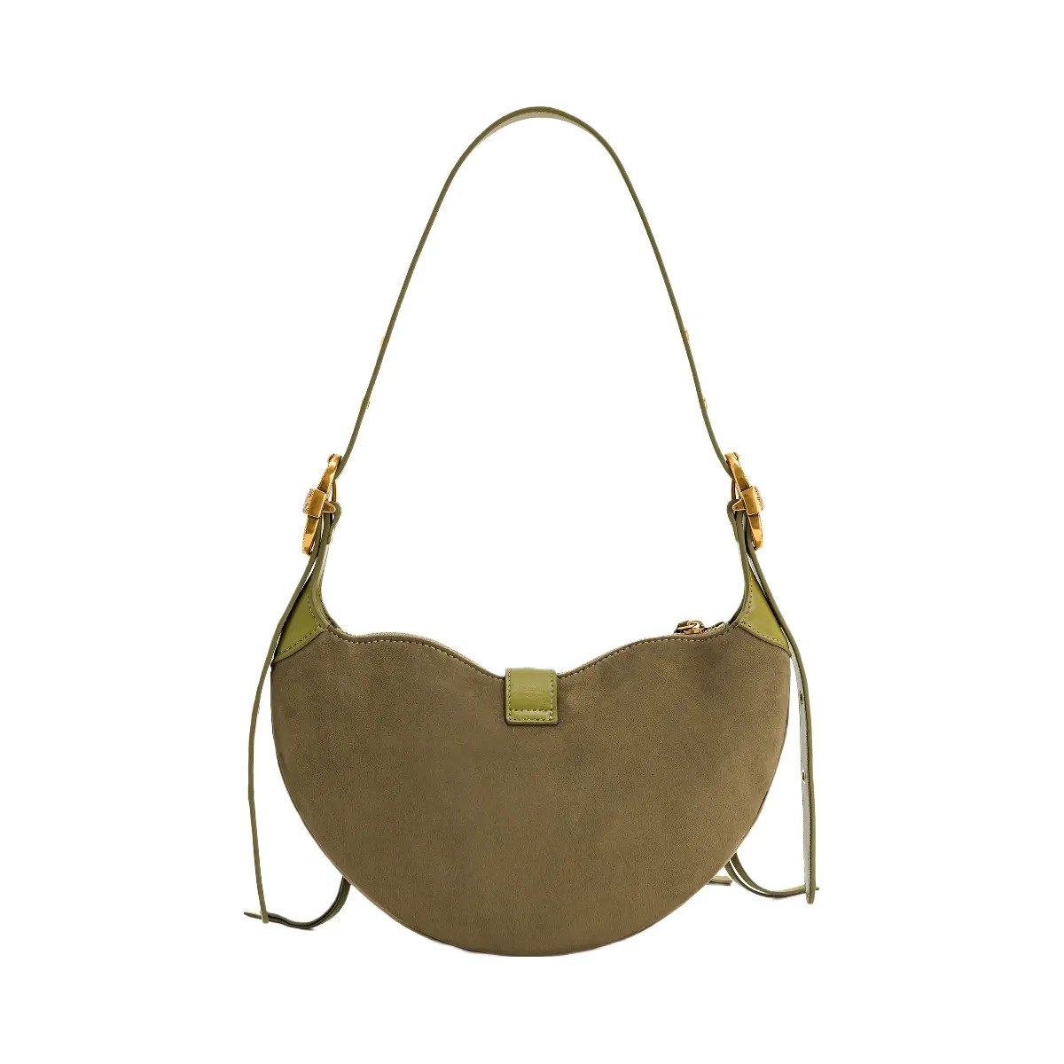 JW PEI Tessa Suede Shoulder Bag Dark Olive - HypeFly India View 4