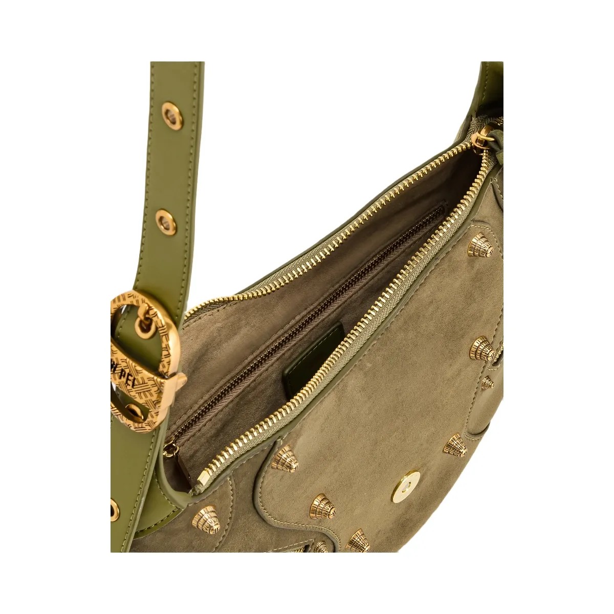 JW PEI Tessa Suede Shoulder Bag Dark Olive - HypeFly India View 5