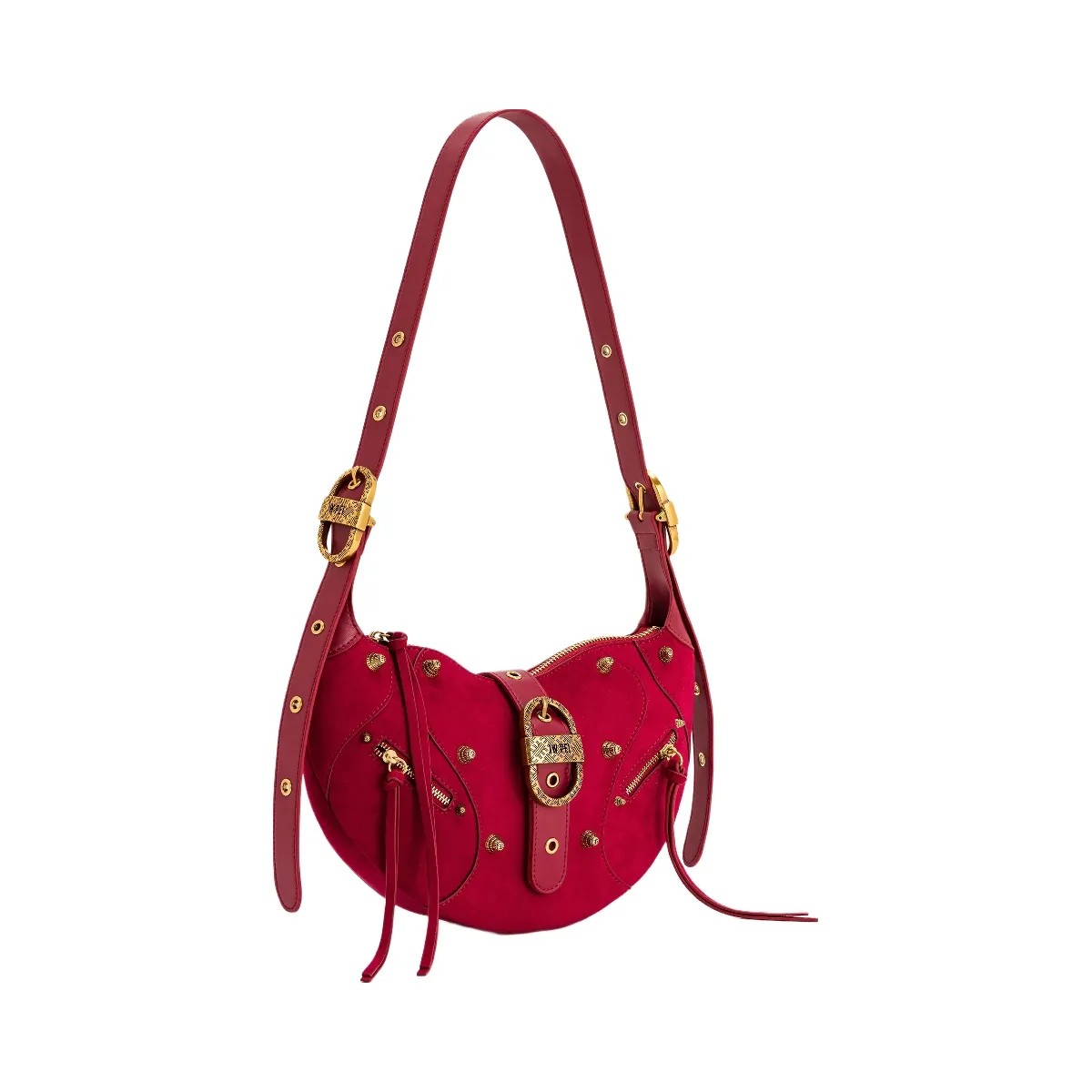 JW PEI Tessa Suede Shoulder Bag Deep Magenta - HypeFly India View 2