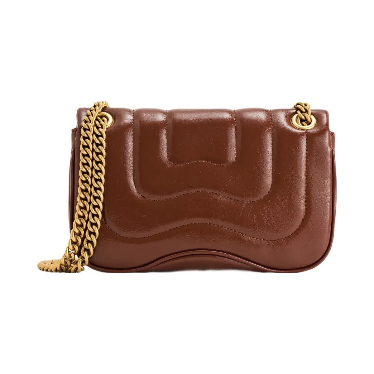 JW PEI Tina Quilted Chain Crossbody Brown - HypeFly India View 3