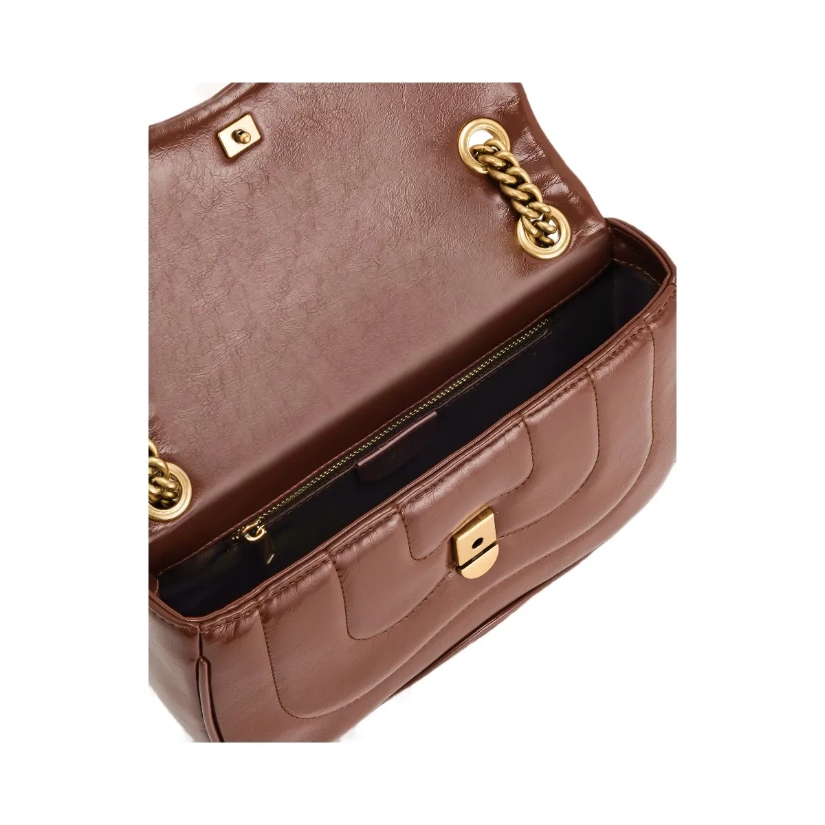 JW PEI Tina Quilted Chain Crossbody Brown - HypeFly India View 4