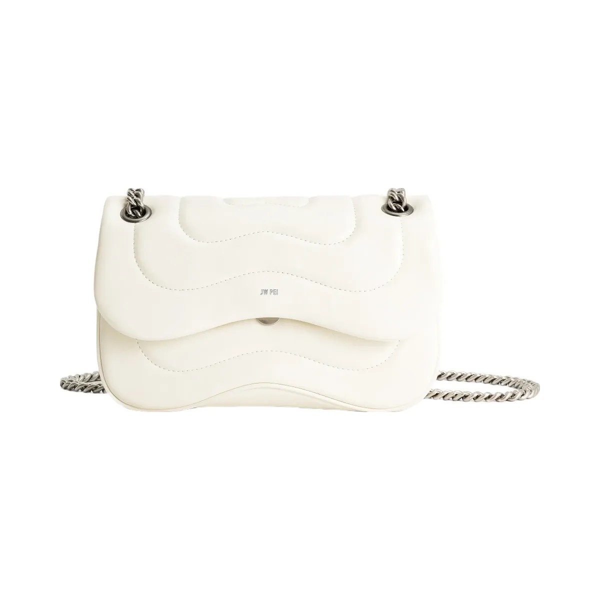 JW PEI Tina Quilted Chain Crossbody Ivory - HypeFly India View 1