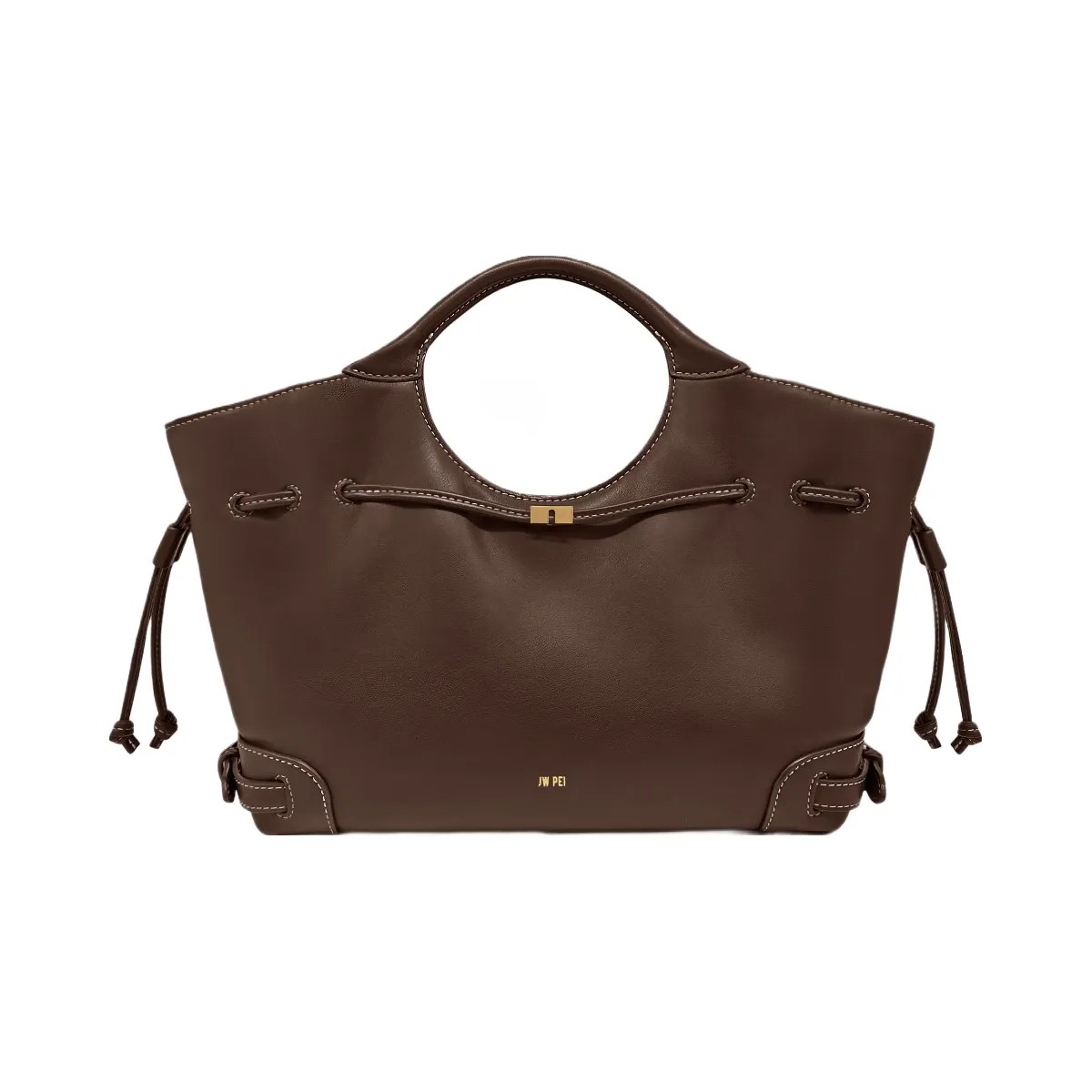 JW PEI Virelle Drawstring Tote Bag Brown - HypeFly India View 1