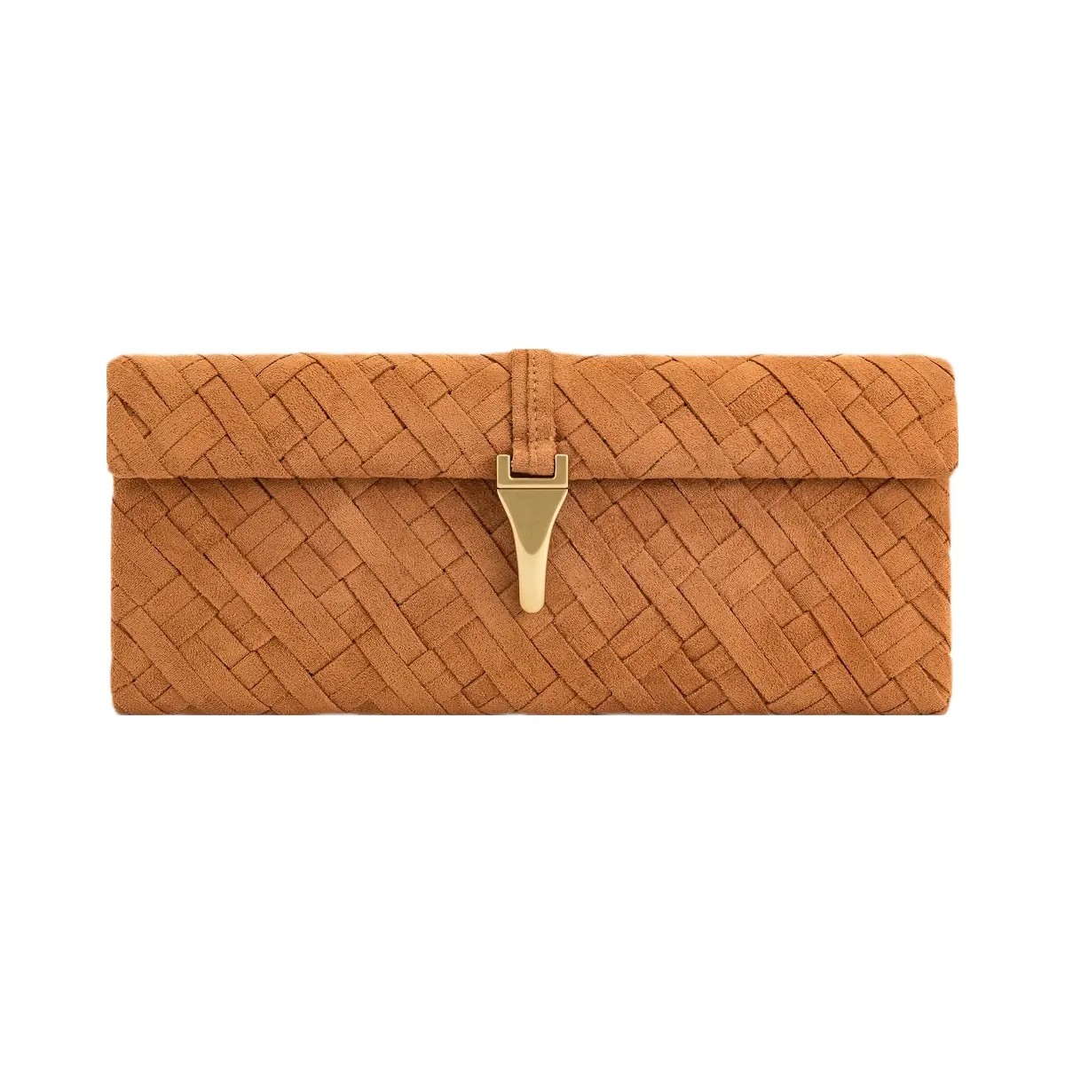 JW PEI Zaria Woven Clutch Brown - HypeFly India View 1
