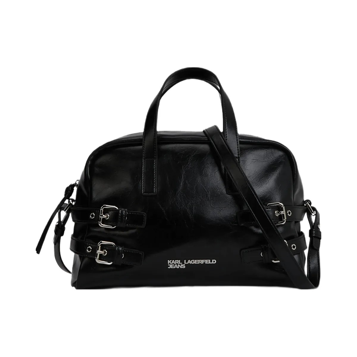 Karl Lagerfeld Buckle Bowling Bag Black - HypeFly India View 1