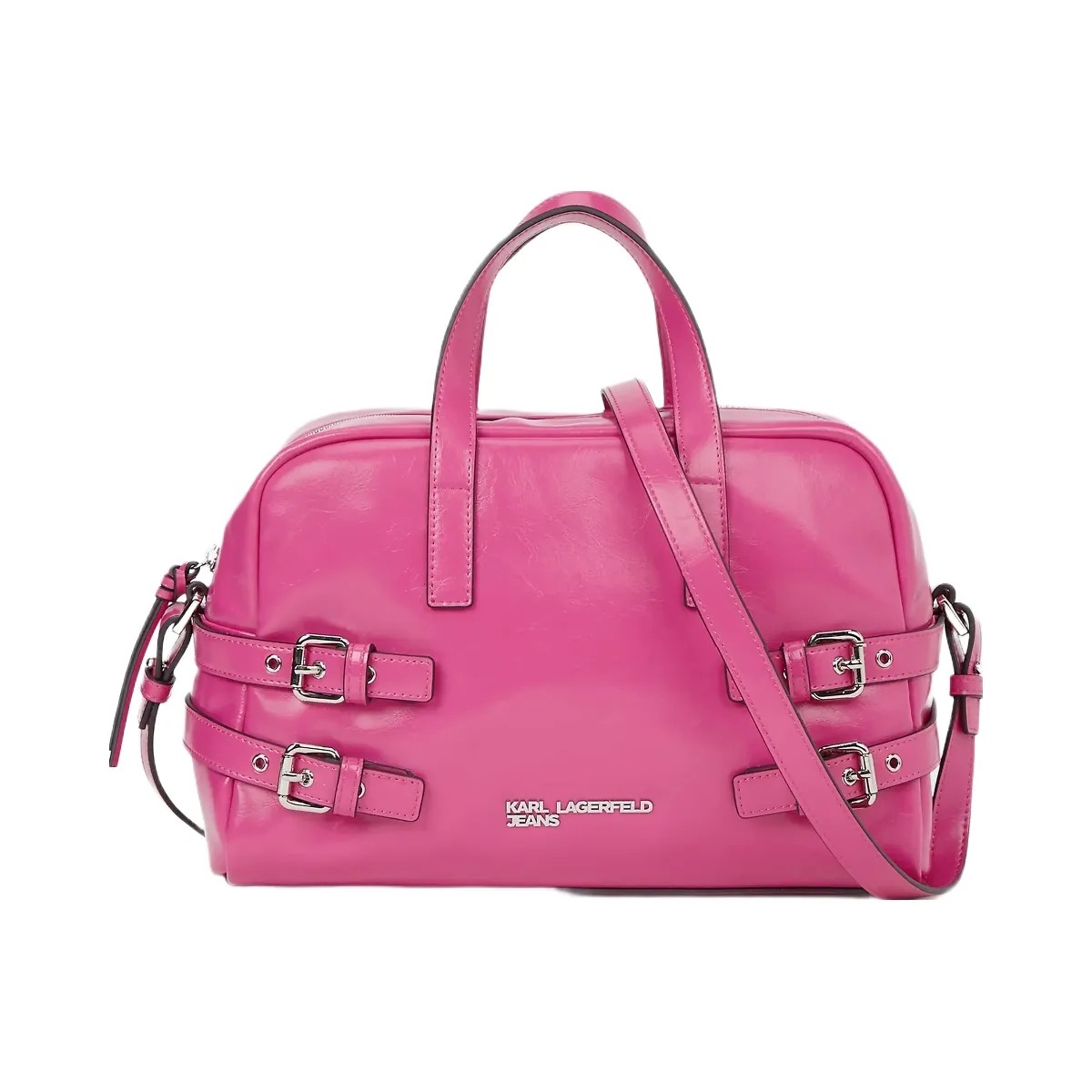 Karl Lagerfeld Buckle Bowling Bag Very Berry - HypeFly India View 1