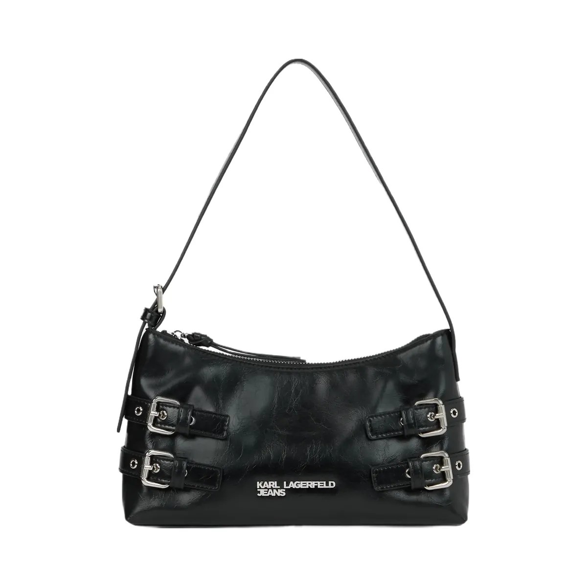Karl Lagerfeld Buckle Shoulder Bag Black - HypeFly India View 1