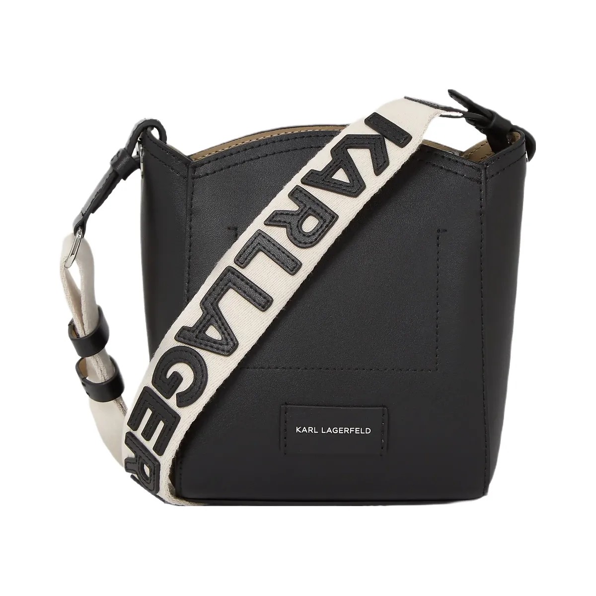 Karl Lagerfeld Circle Small Bucket Bag Black - HypeFly India View 4