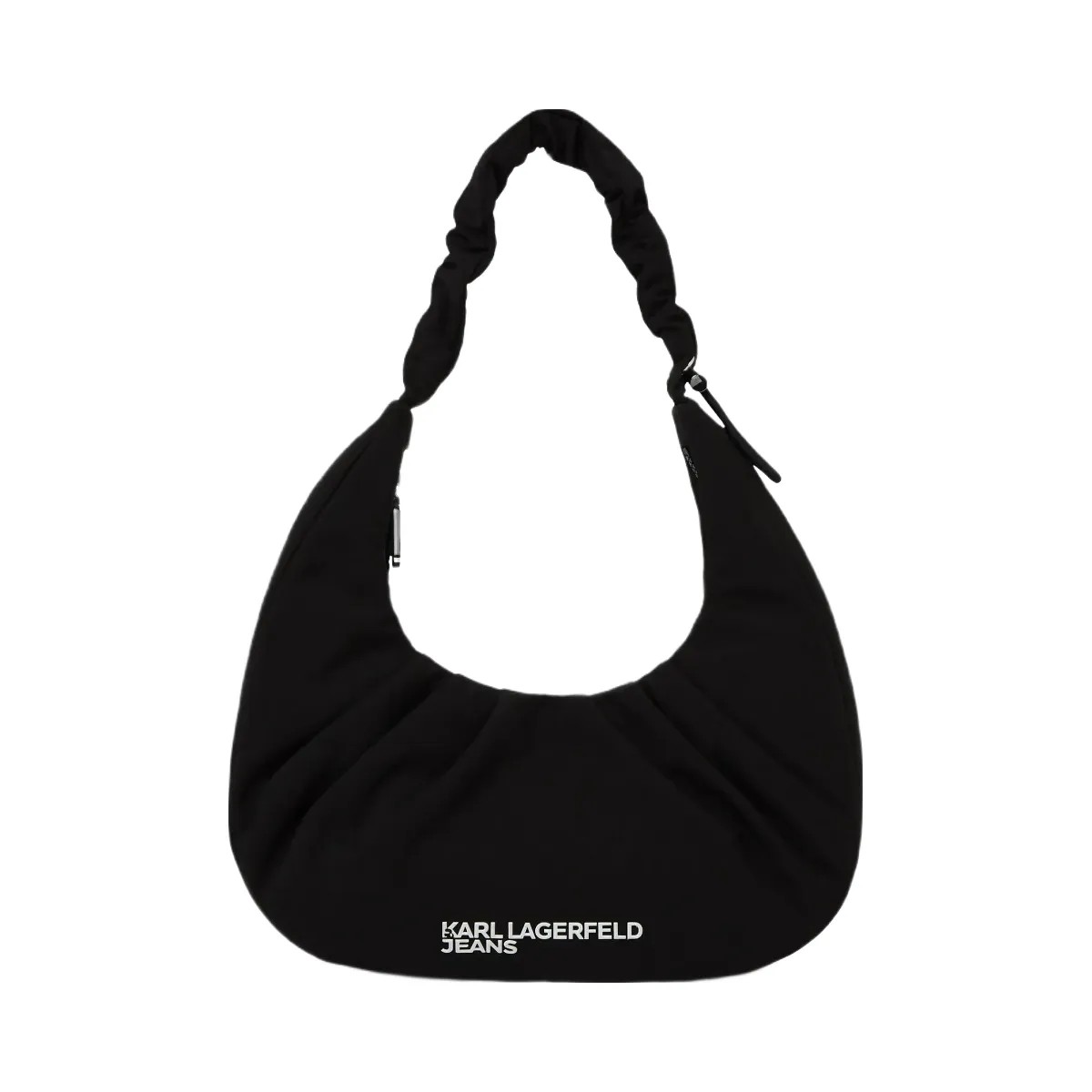 Karl Lagerfeld Gathered Hobo Bag Black - HypeFly India View 1
